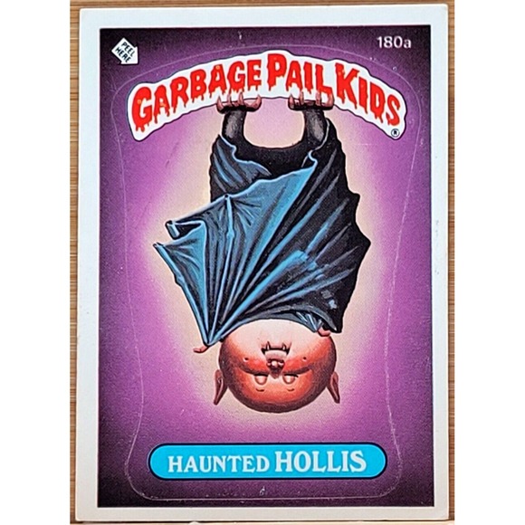 1986 TOPPS GARBAGE PAIL KIDS HAUNTED HOLIS 180A MULTI BLUE & WHITE CIRCLES ERROR